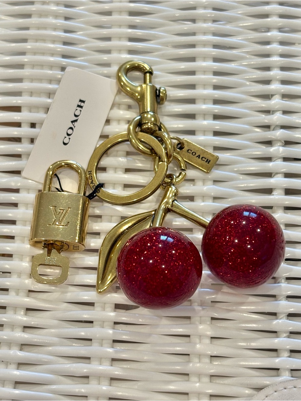 Louis Vuitton Lock & Key #323 with Coach Cherry Keychain